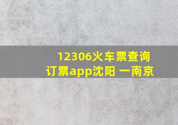 12306火车票查询订票app沈阳 一南京